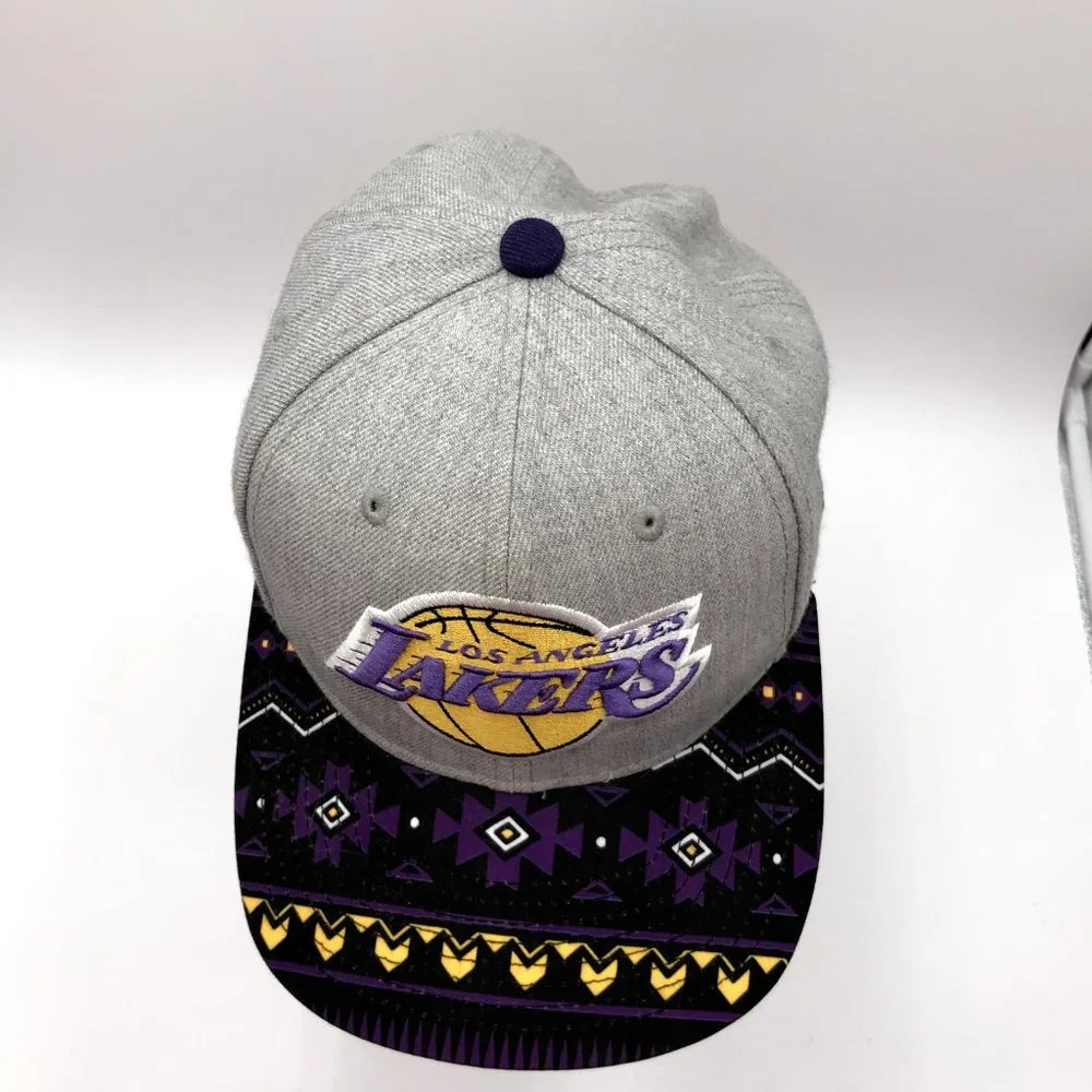 Los Angeles Lakers Hardwood Classics Gray Black‎ Snapback Hat Cap Embroidered